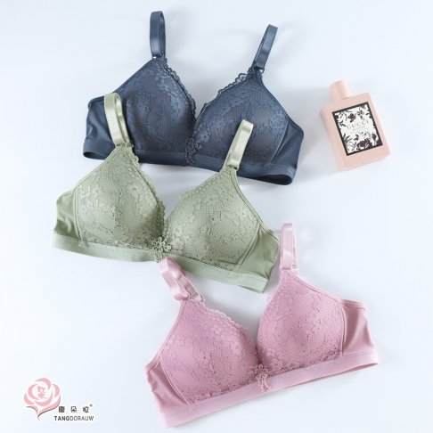 超輕薄杯無鋼圈內衣｜自然集中・舒適不壓胸・蕾絲美型  34.36.38.40.42 (8083)-唐朵拉
