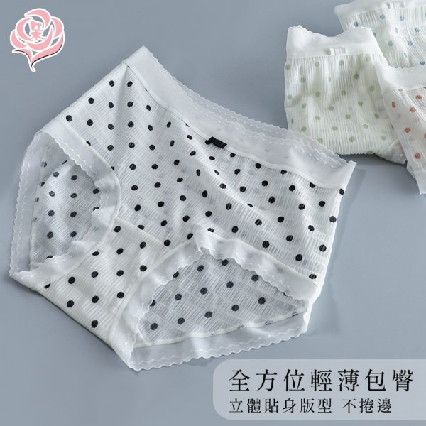 輕薄泡泡紗內褲 日系點點 清涼乾爽/無痕內褲純棉褲底 /輕柔透氣 /女內褲【 唐朵拉 】(319)